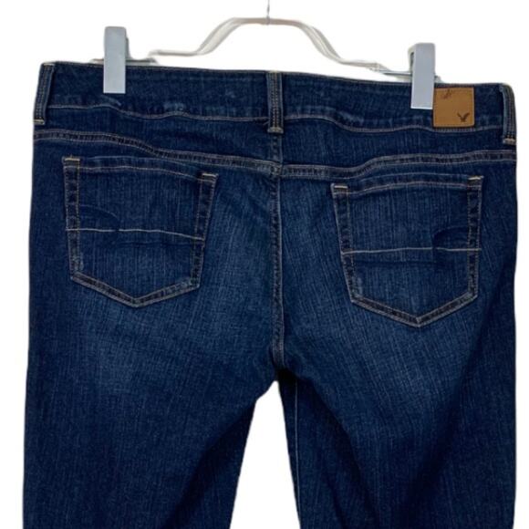 American Eagle Women's Artist Bootcut Dark Wash Mid Rise Jeans Size 14 - Picture 4 of 6